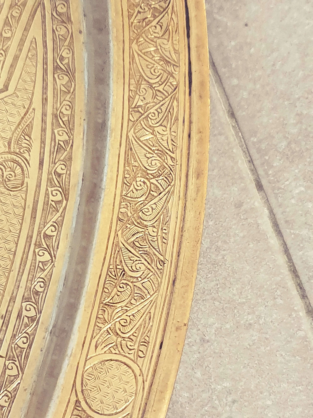 Indo-Persian gilded brass round tray, 19th century 22