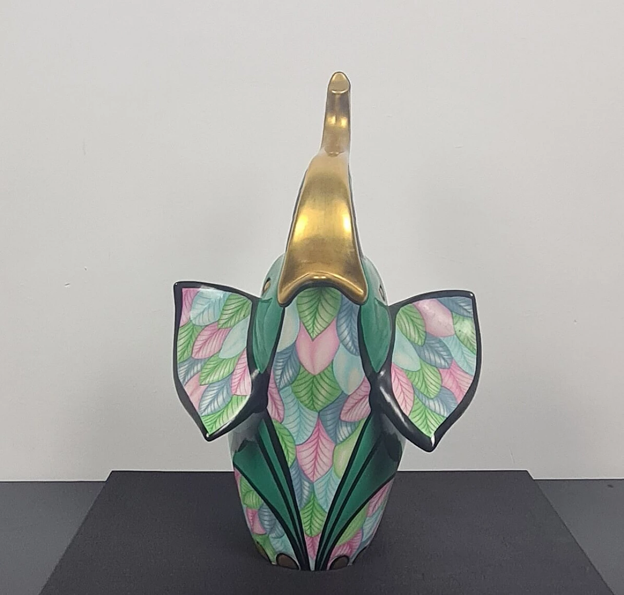 Scultura in porcellana di Elefante de Le Porcellane Firenze, anni '90 1