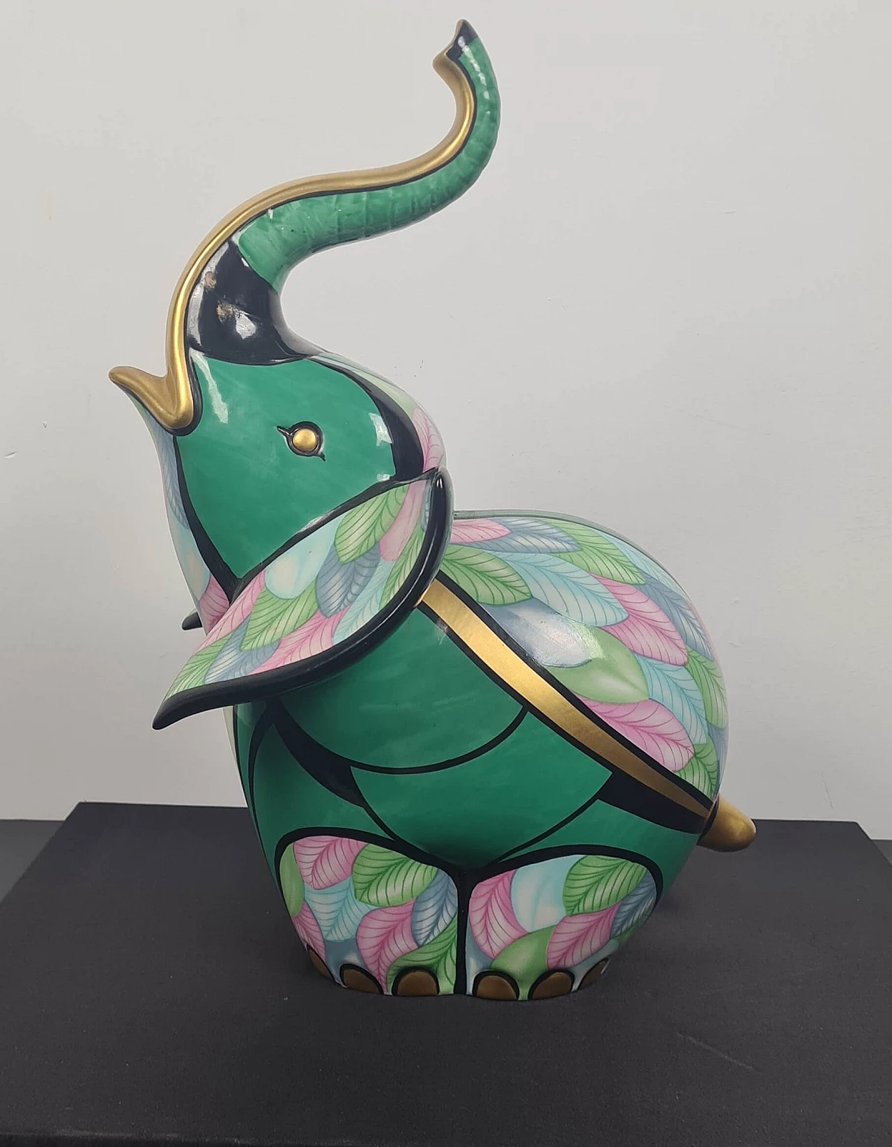 Scultura in porcellana di Elefante de Le Porcellane Firenze, anni '90 2