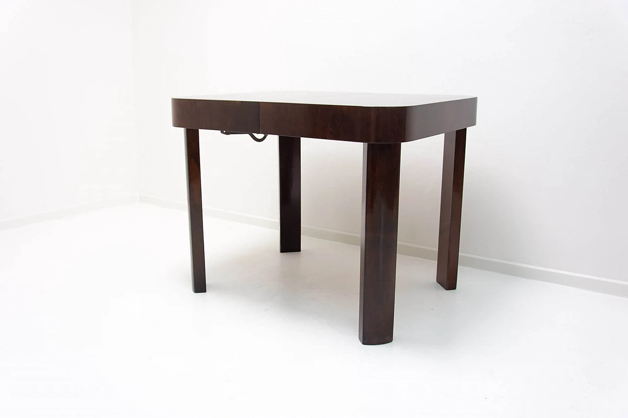 Art Deco walnut adjustable table by Jindrich Halabala, 1940s 3
