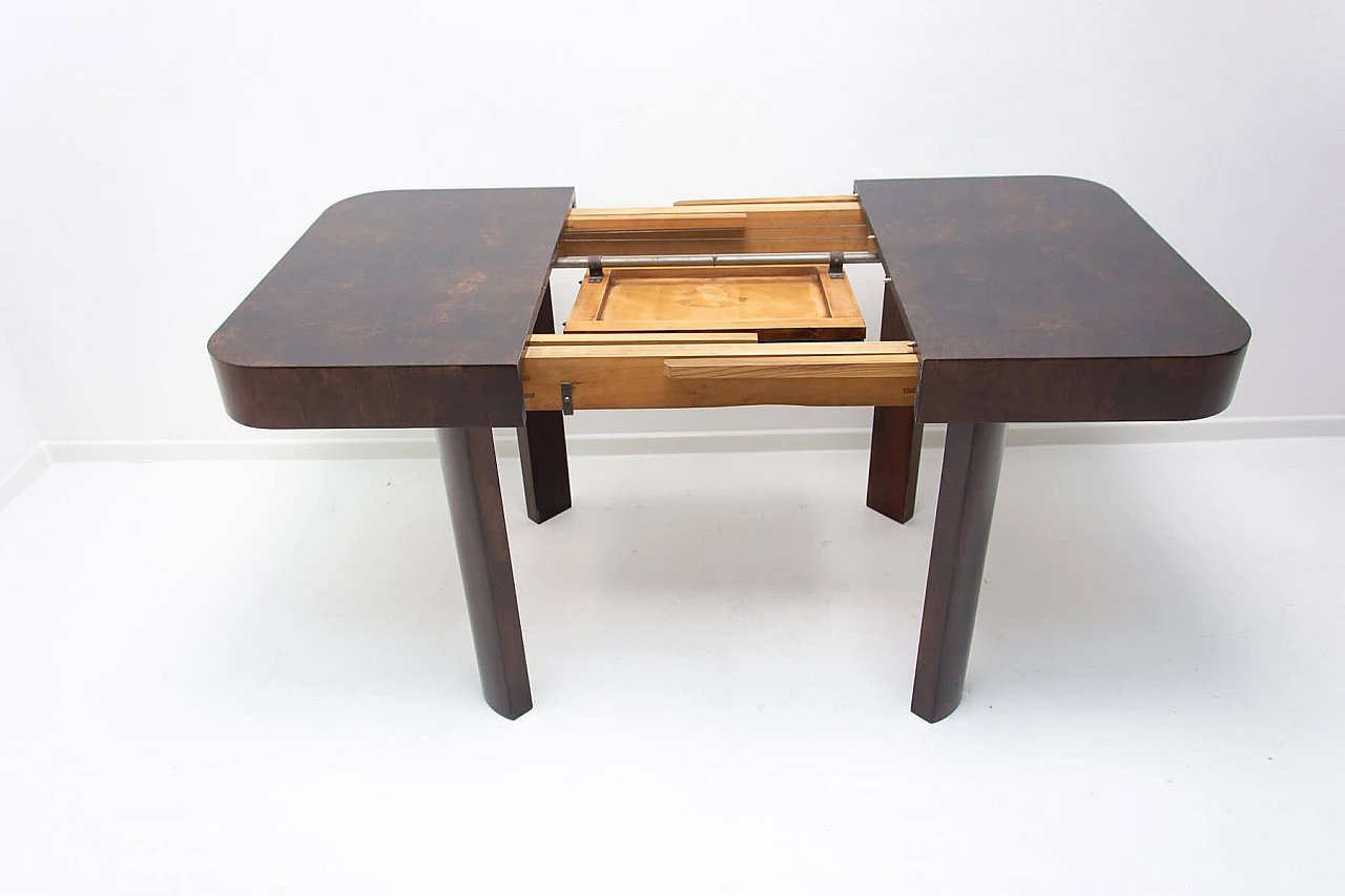 Art Deco walnut adjustable table by Jindrich Halabala, 1940s 10