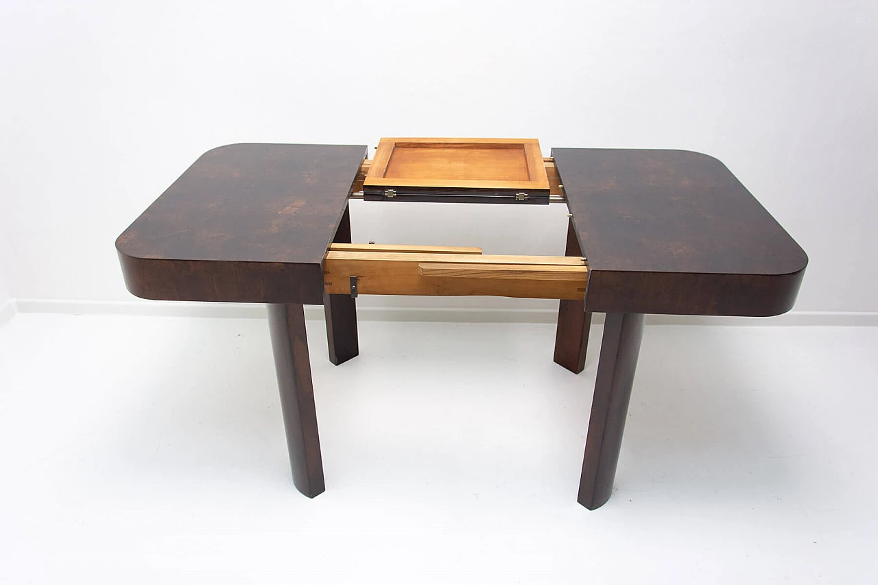 Art Deco walnut adjustable table by Jindrich Halabala, 1940s 12