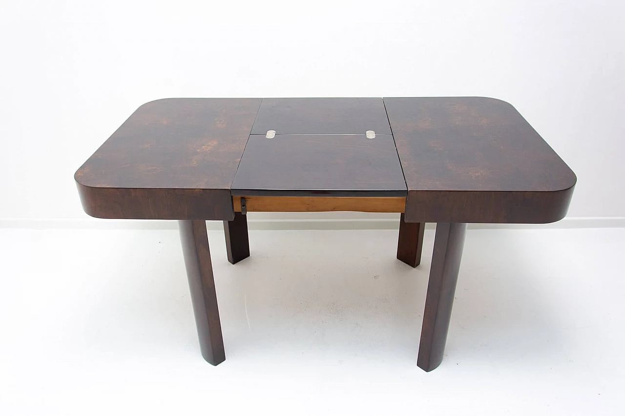 Art Deco walnut adjustable table by Jindrich Halabala, 1940s 15