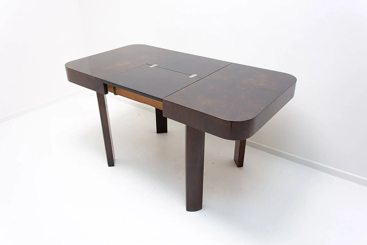 Art Deco walnut adjustable table by Jindrich Halabala, 1940s 16