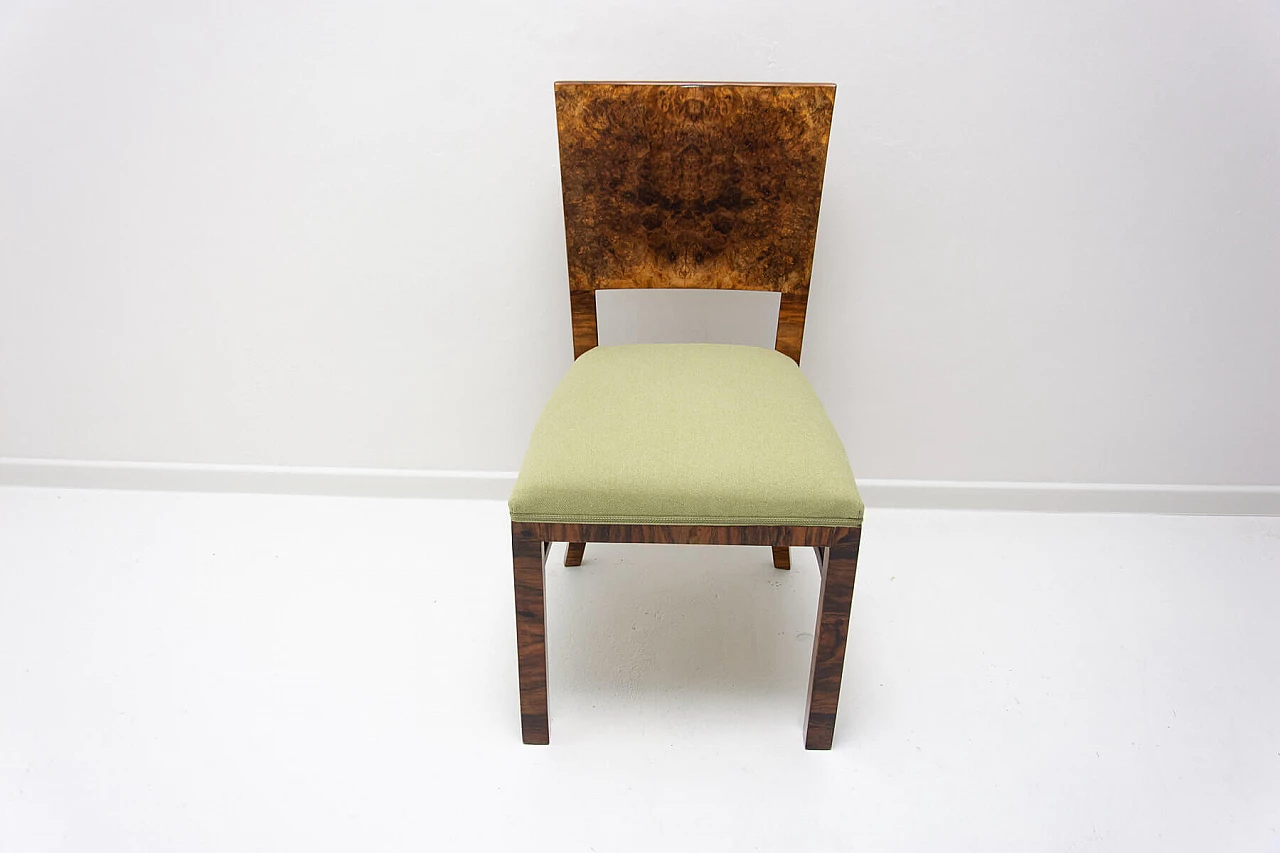 4 Art Deco walnut dining chairs, 1930s 9
