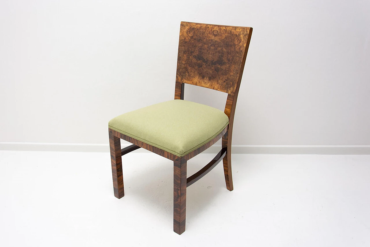 4 Art Deco walnut dining chairs, 1930s 15