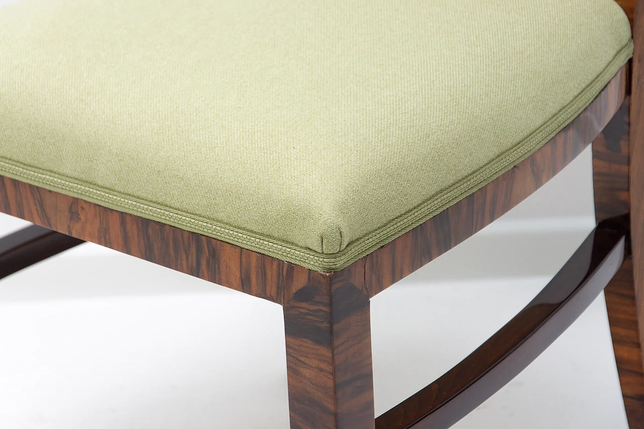 4 Art Deco walnut dining chairs, 1930s 16