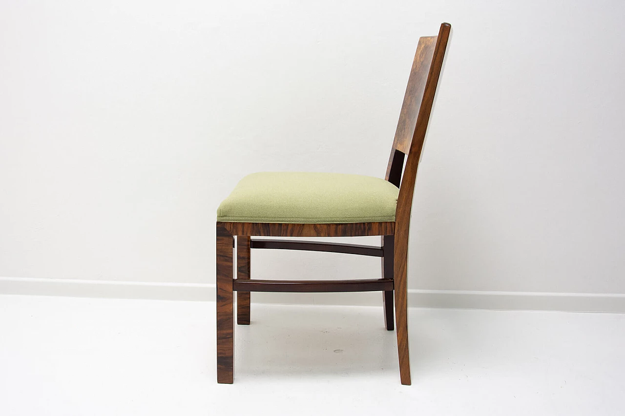 4 Art Deco walnut dining chairs, 1930s 18