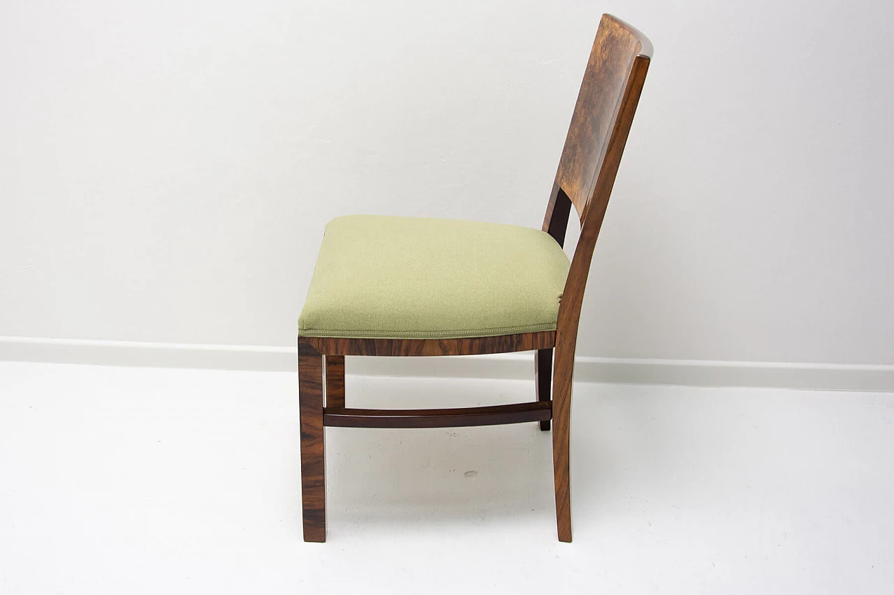 4 Art Deco walnut dining chairs, 1930s 19