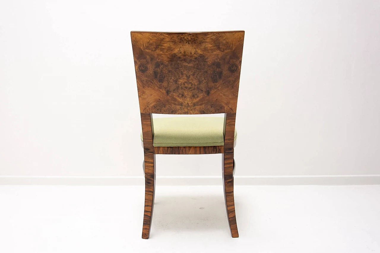 4 Art Deco walnut dining chairs, 1930s 20