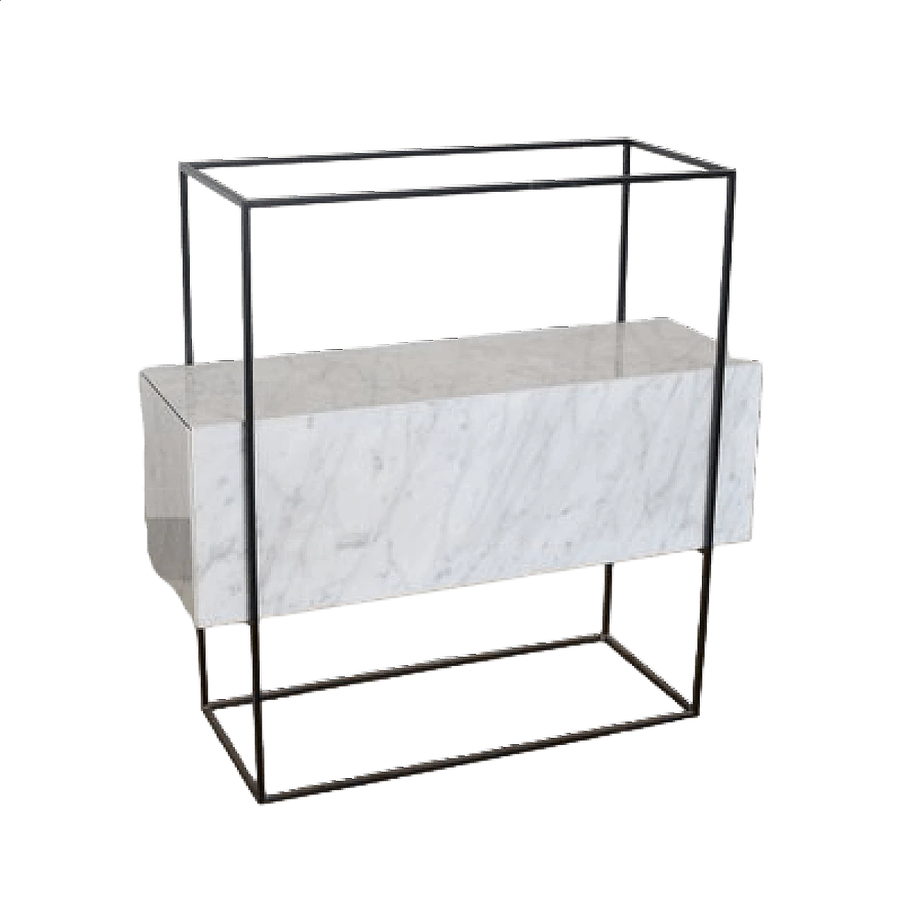 Marble and metal console table by Alessandro Giusti Egidio Di Rosa, 1980s 9