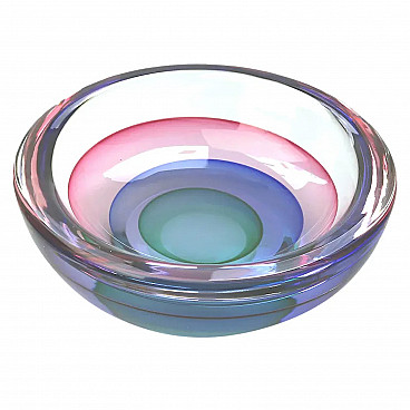 Sommerso Murano glass bowl by Luigi Onesto for Oball, 1970s