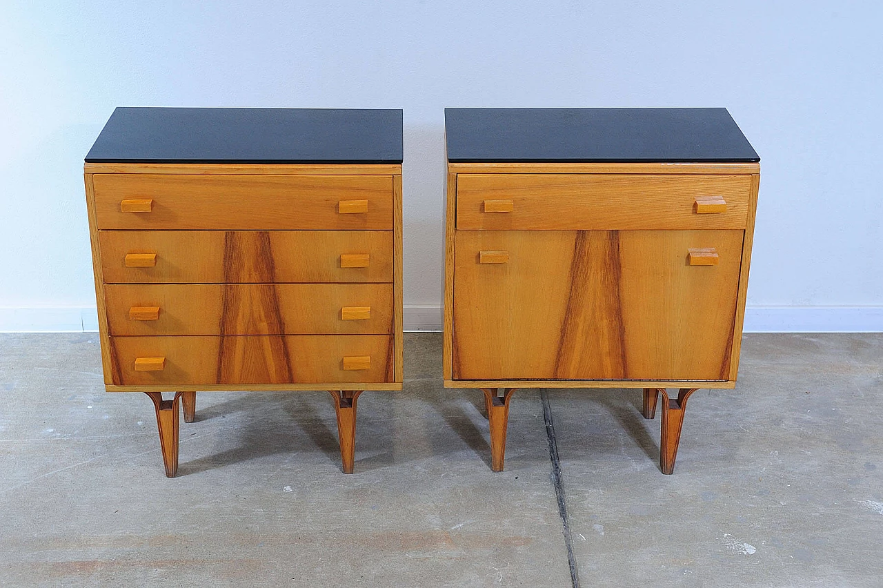 Pair of wooden bedside tables by Frantisek Mezulanik for Nový Domov, 1970s 2