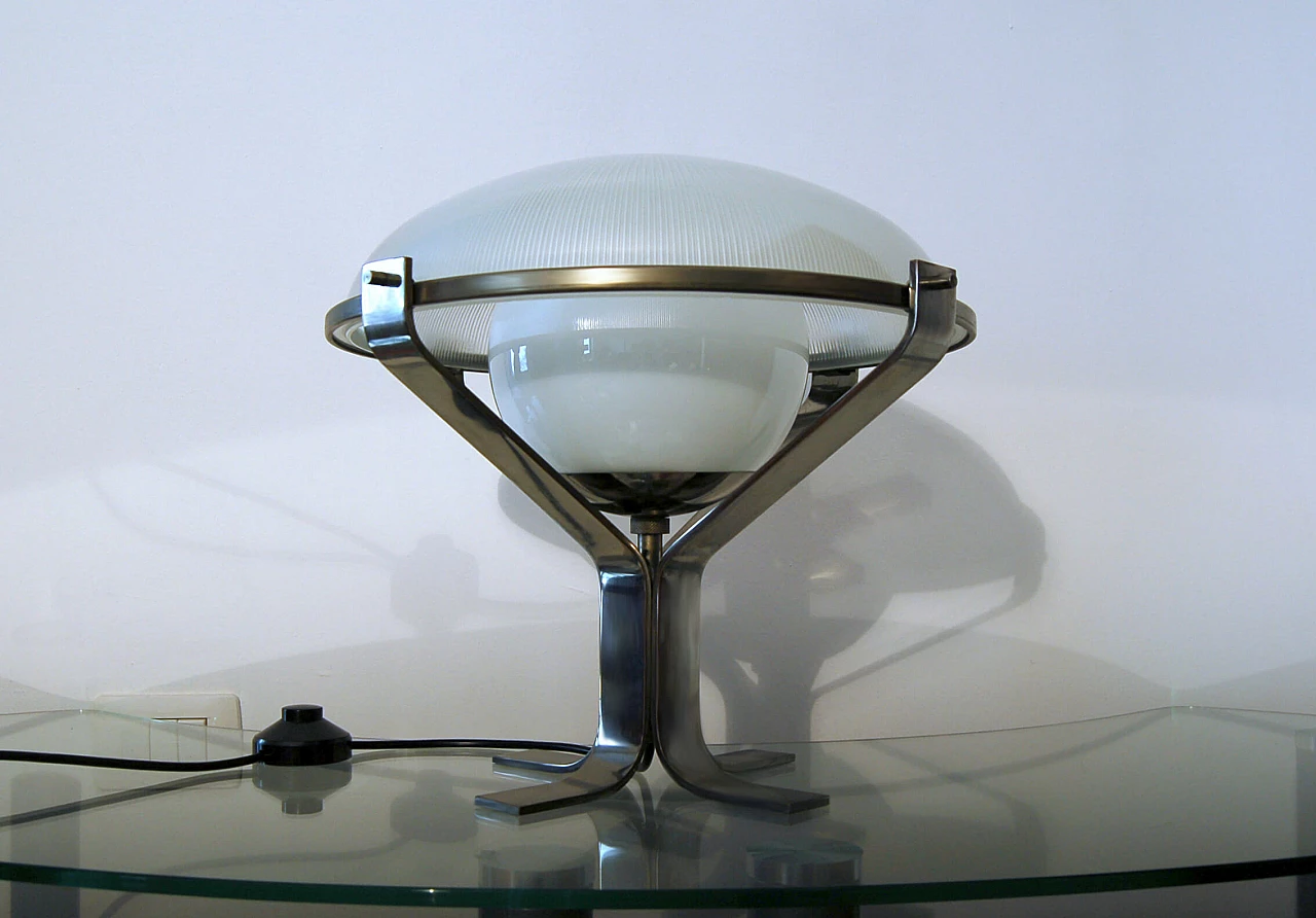 Nickel-plated brass table lamp by Sergio Mazza for Artemide, 1960s 3