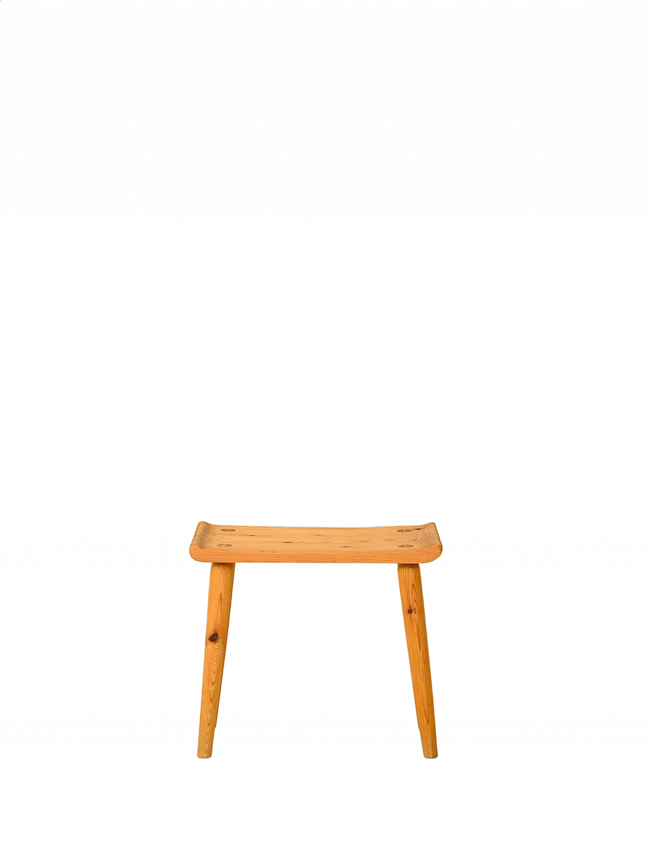 Pine wood stool attributed to Carl Malmsten, 1960s 8