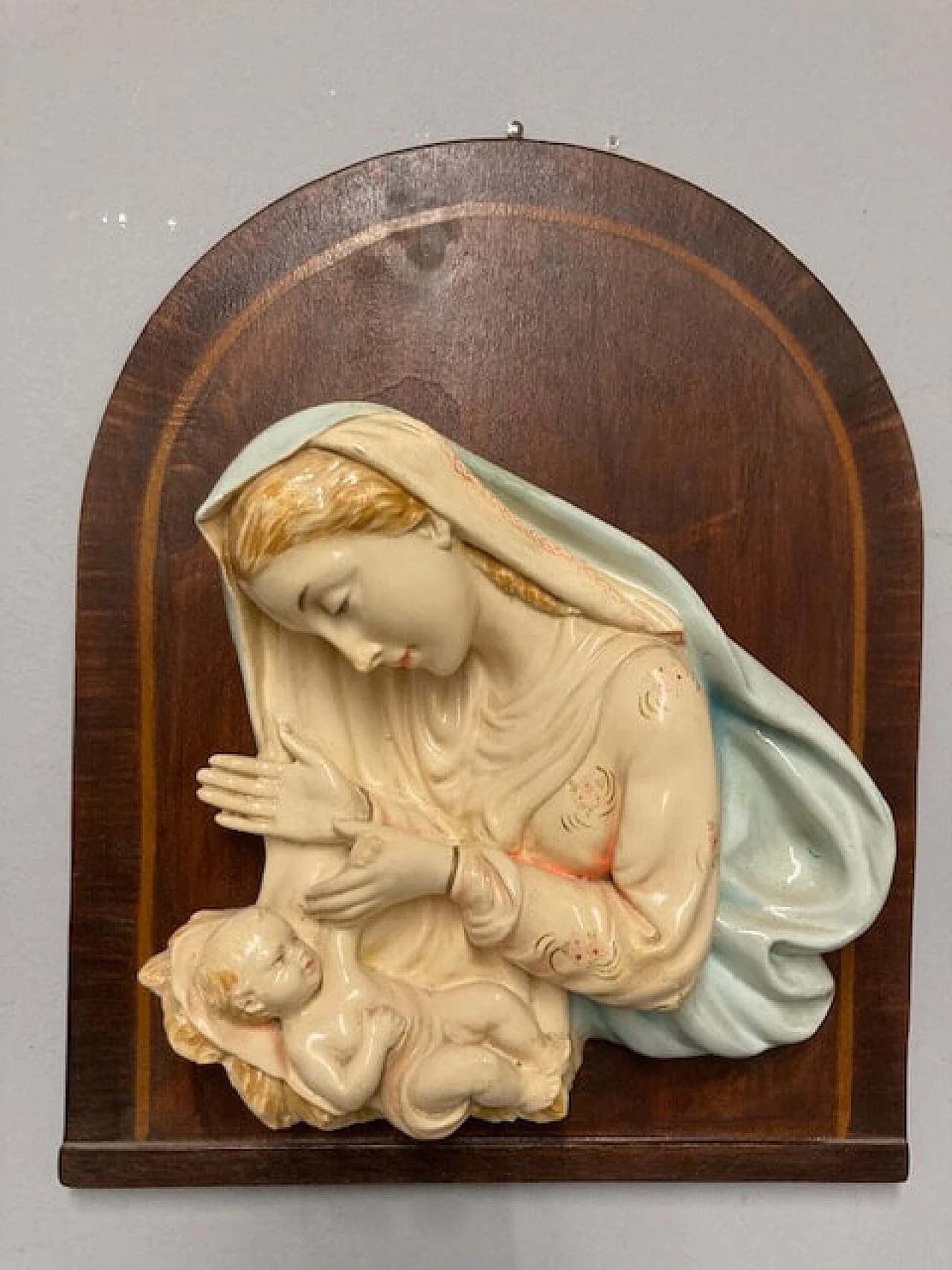 Madonna Capoletto in polychrome majolica, 1940s 1