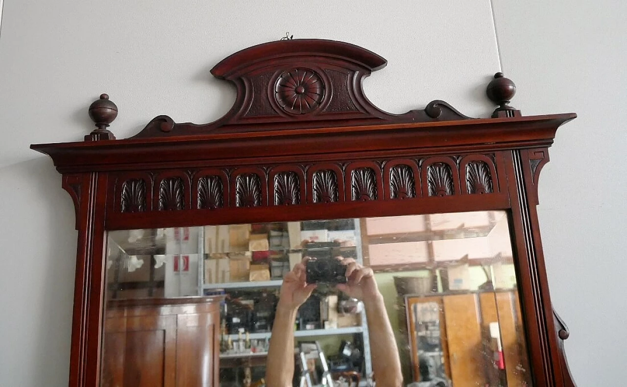 Specchio in legno da frutto con intagli, anni '30 6
