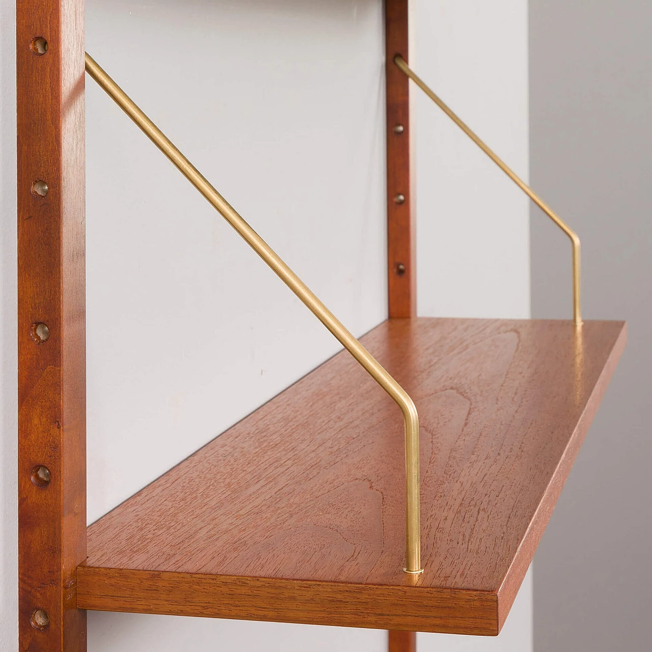 Libreria danese a parete in teak con scrivania di Preben Sorensen per PS System, anni '60 9