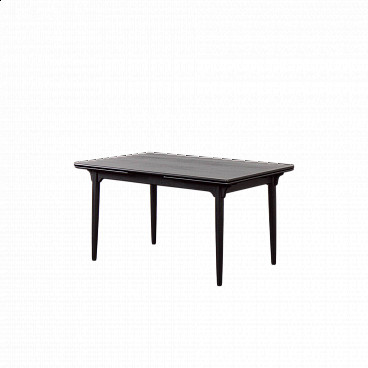 Danish extending table in teak veneer and lacquered black, 1960s
