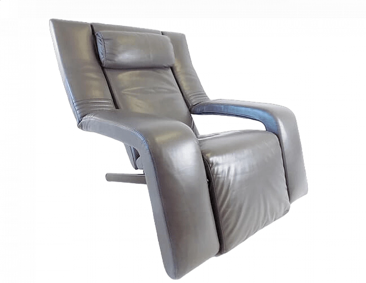 Poltrona lounge Kilkis in pelle di Ammanati & Vitelli per Brunati, anni '80 16