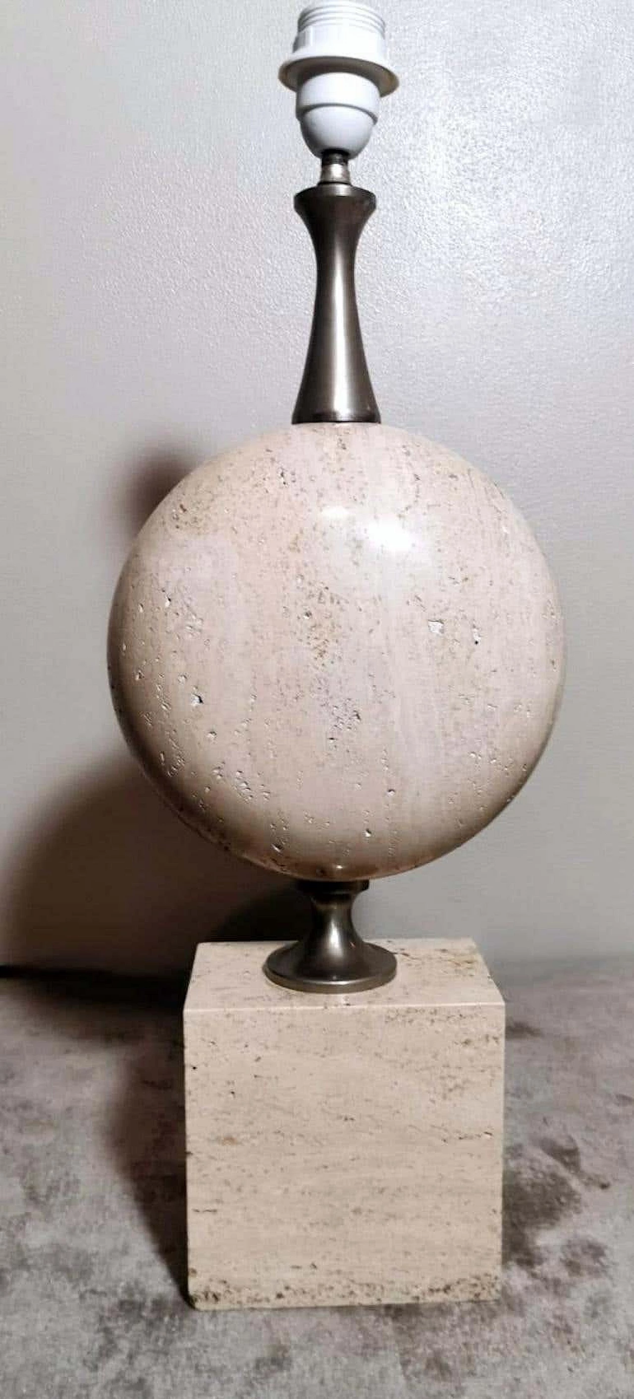 Travertine table lamp by Philippe Barbier, 1960s 1