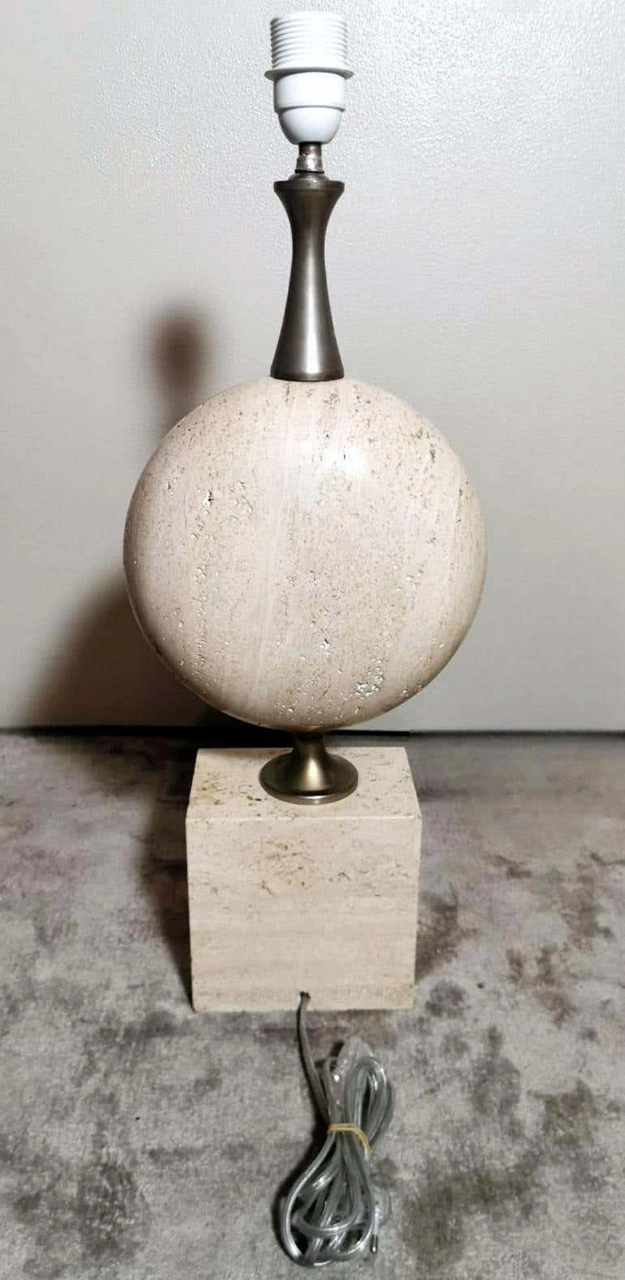 Travertine table lamp by Philippe Barbier, 1960s 4