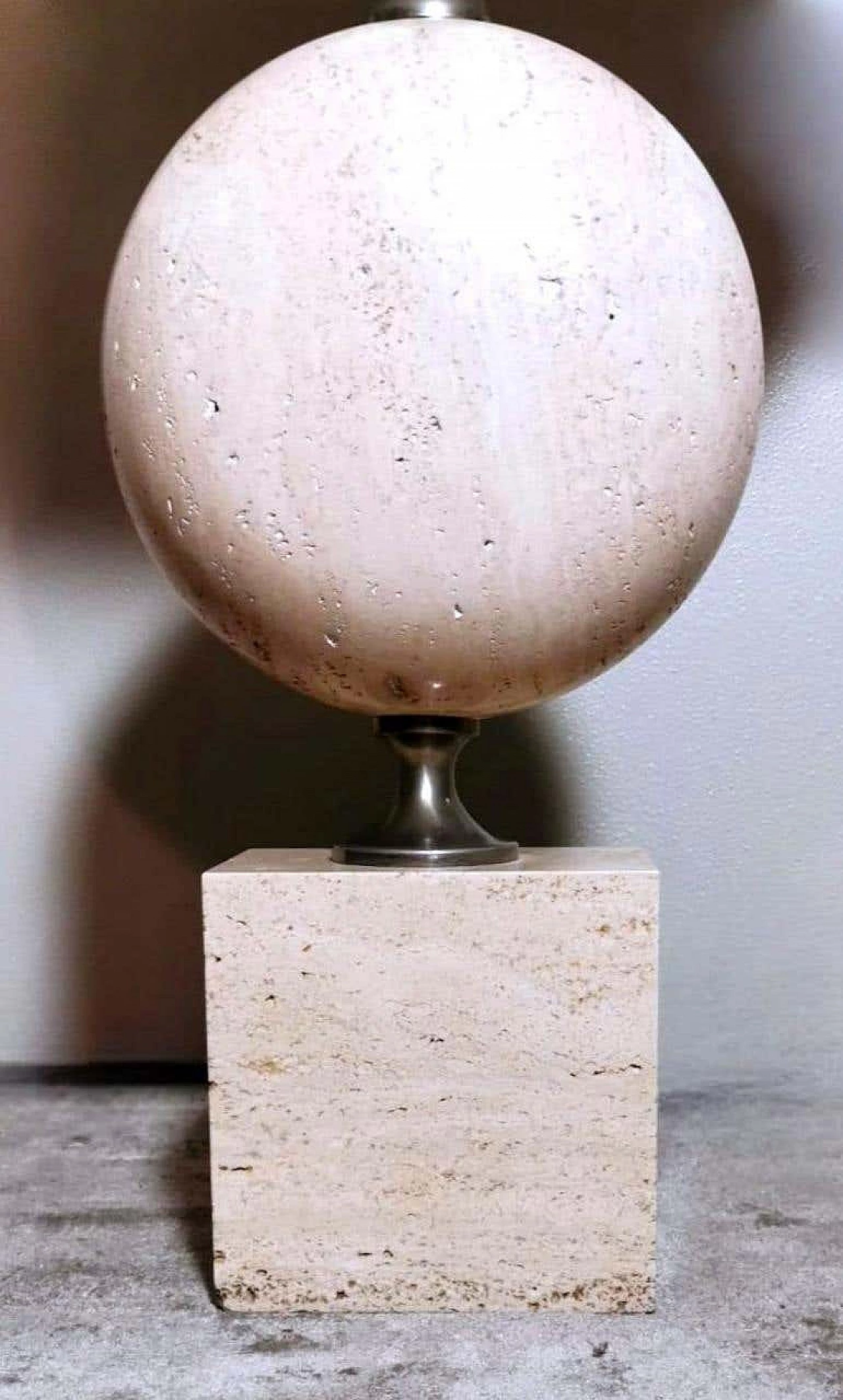Travertine table lamp by Philippe Barbier, 1960s 10