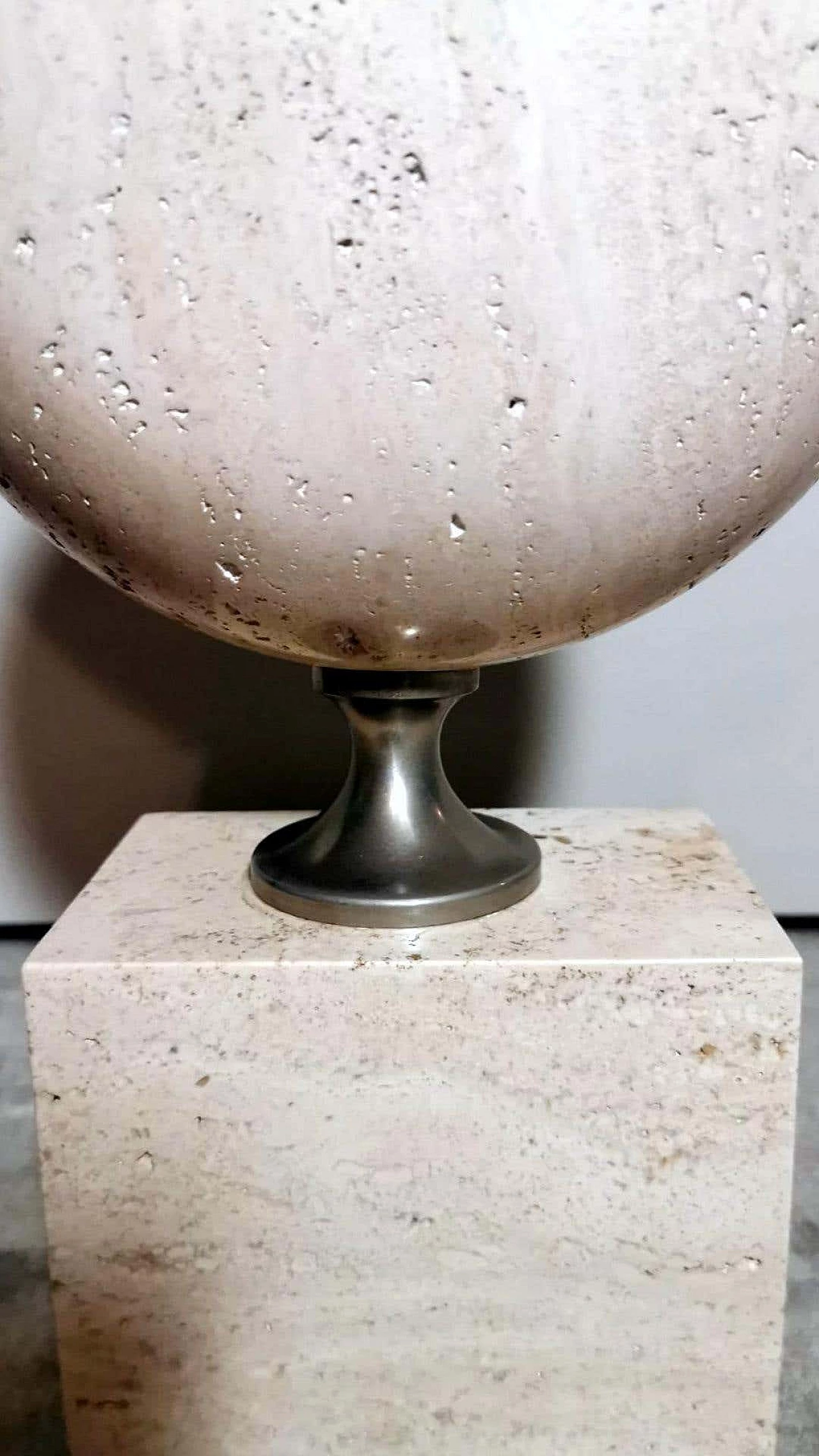 Travertine table lamp by Philippe Barbier, 1960s 11