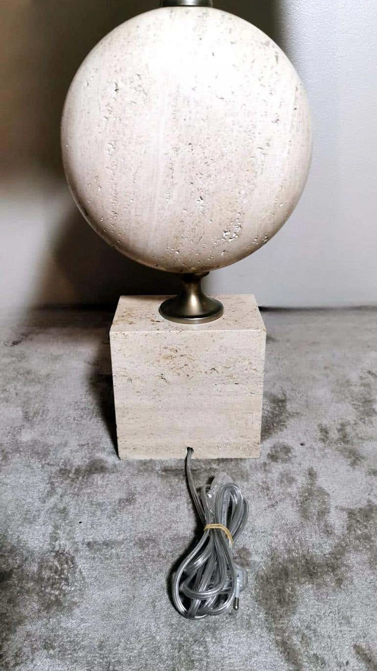 Travertine table lamp by Philippe Barbier, 1960s 13