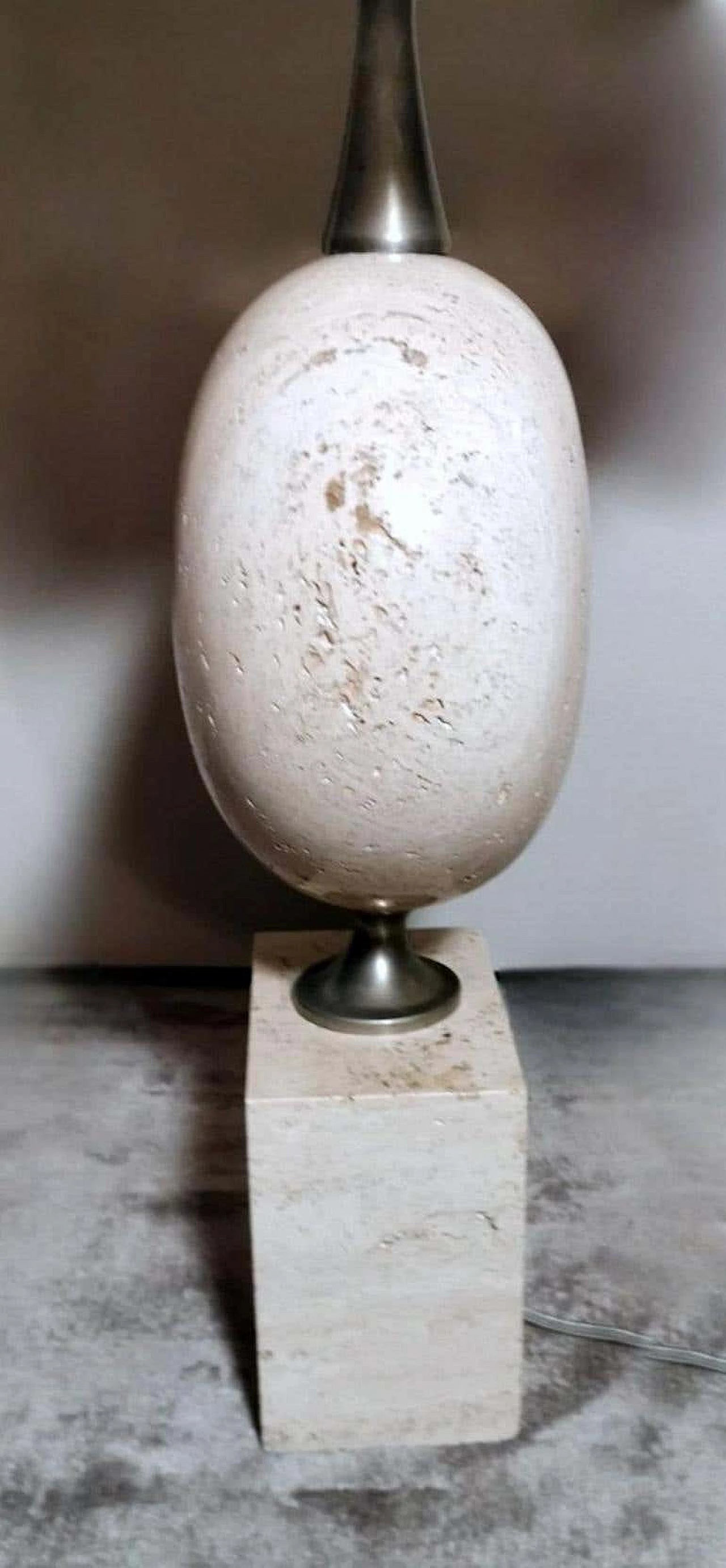 Travertine table lamp by Philippe Barbier, 1960s 14