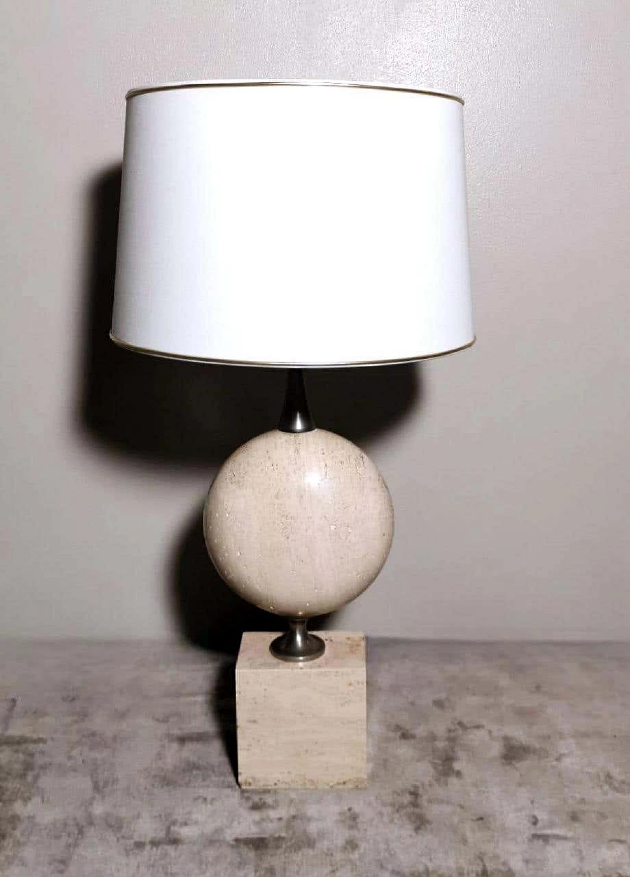 Travertine table lamp by Philippe Barbier, 1960s 19