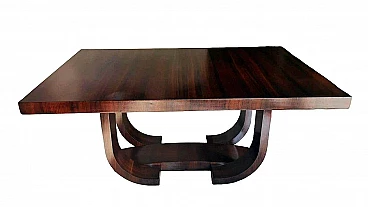 Art Deco extending dining table in sapele wood, 1930s