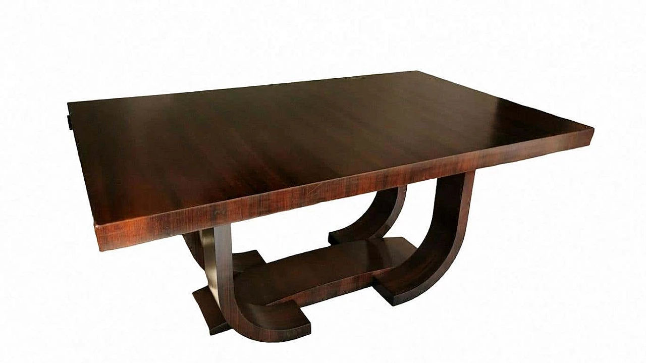 Art Deco extending dining table in sapele wood, 1930s 2