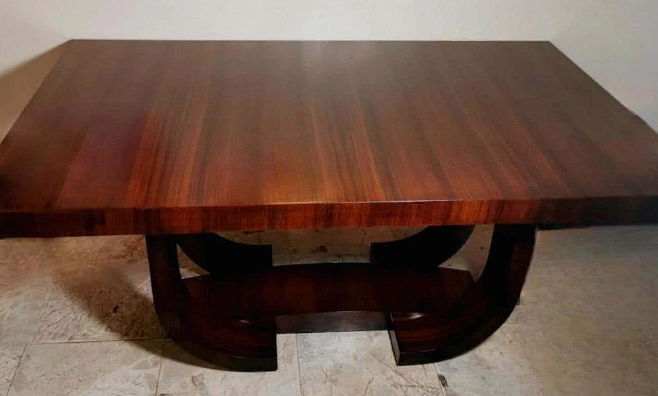 Tavolo da pranzo allungabile Art Déco in legno di sapele, anni '30 5