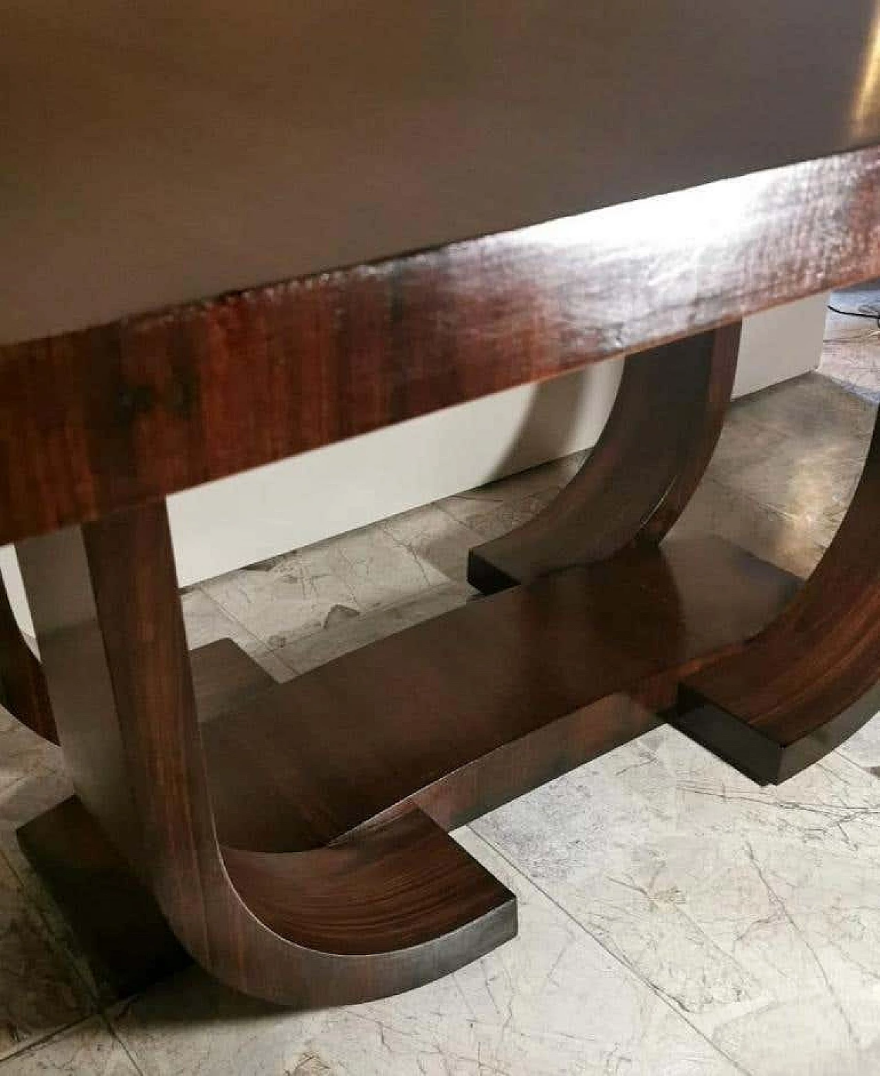 Tavolo da pranzo allungabile Art Déco in legno di sapele, anni '30 7