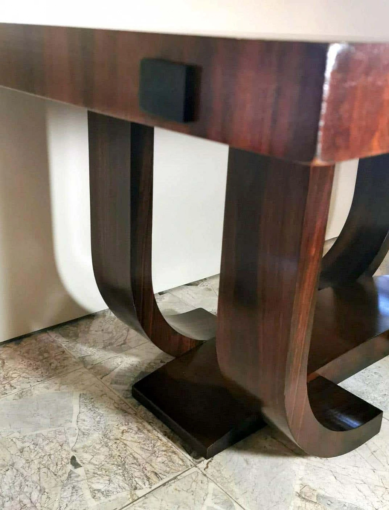 Art Deco extending dining table in sapele wood, 1930s 9