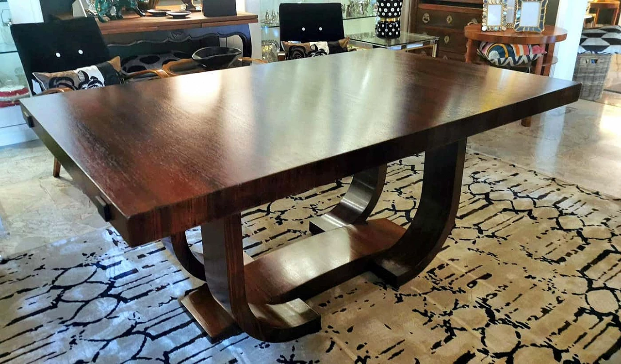 Art Deco extending dining table in sapele wood, 1930s 17