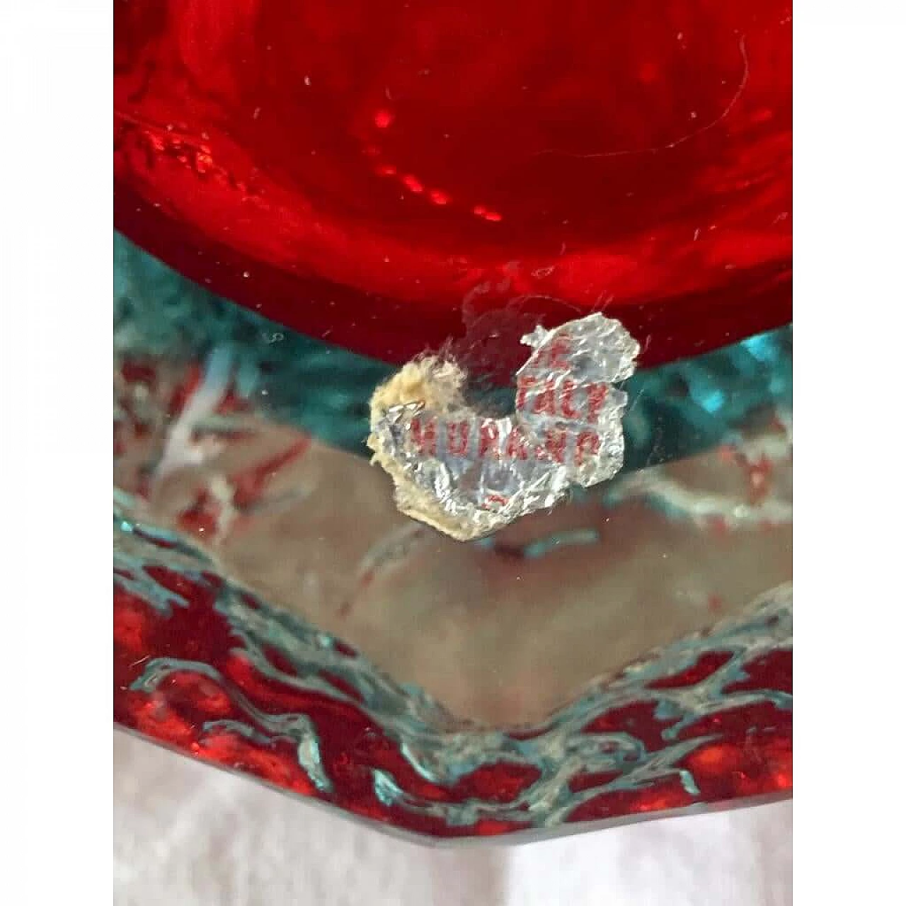 Posacenere in vetro di Murano sommerso di Alessandro Mandruzzato, anni '80 3