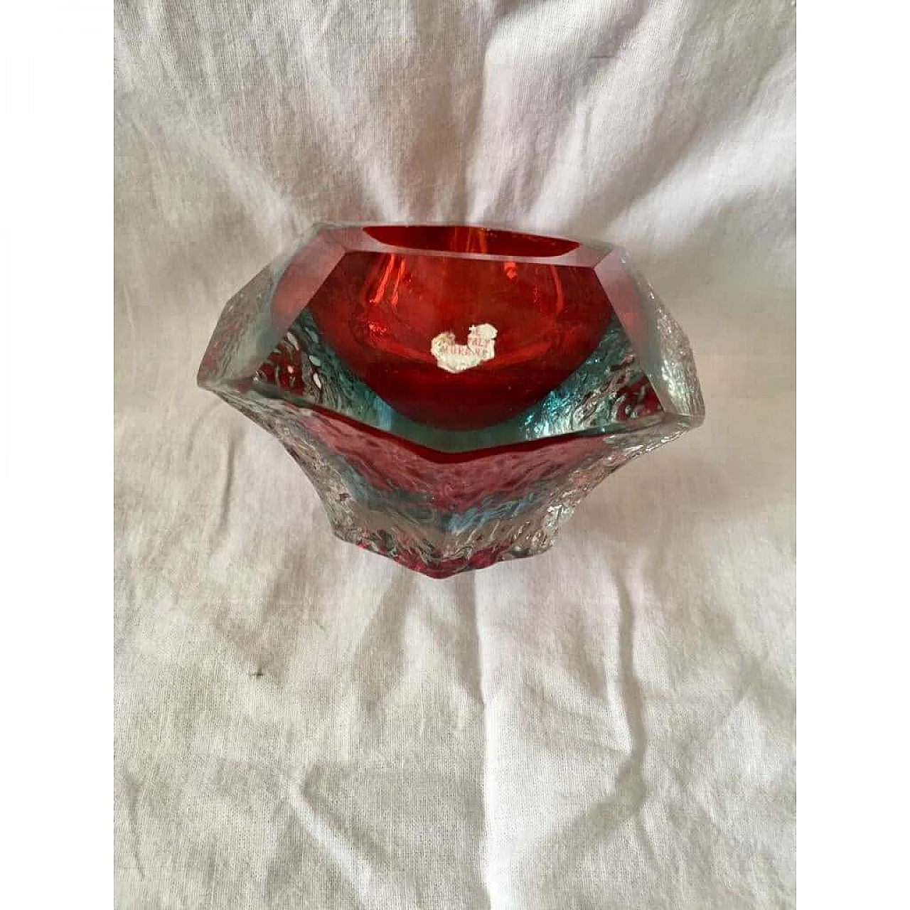 Posacenere in vetro di Murano sommerso di Alessandro Mandruzzato, anni '80 6