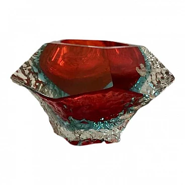 Posacenere in vetro di Murano sommerso di Alessandro Mandruzzato, anni '80