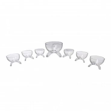 7 Ciotole da portata in cristallo di Taddei Sestini per Kristall Krisla, anni '70