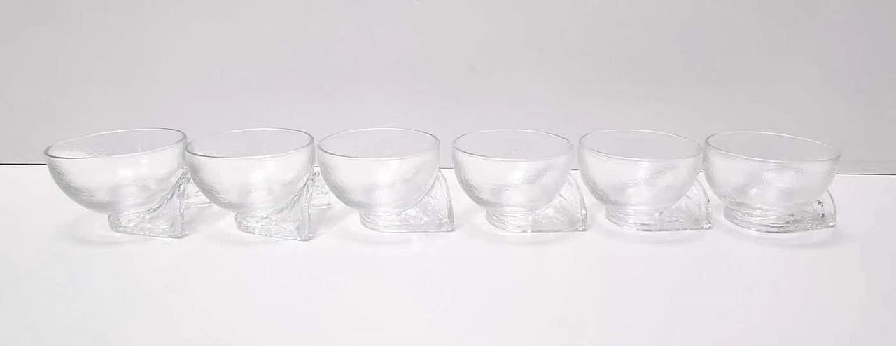 7 Crystal serving bowls by Taddei Sestini for Kristall Krisla, 1970s 3