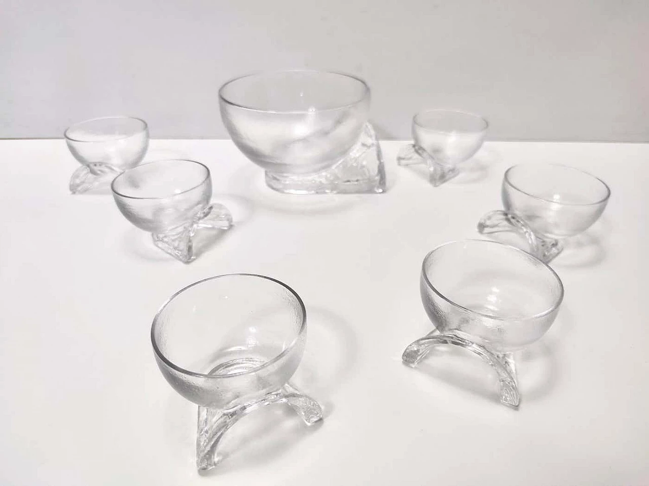 7 Crystal serving bowls by Taddei Sestini for Kristall Krisla, 1970s 7