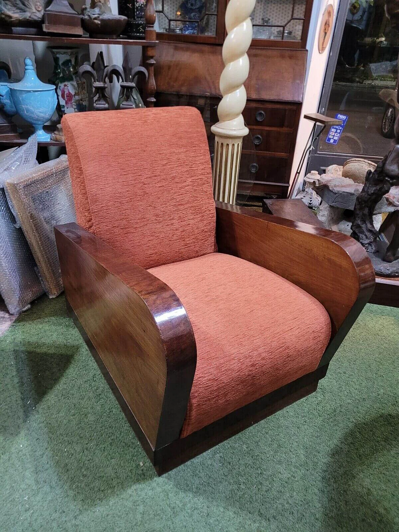 Art Deco rosewood armchair, 1930s 1