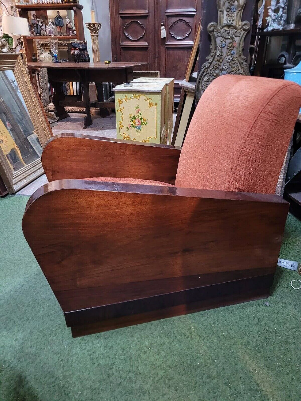 Poltrona Art Deco in palissandro, anni '30 7