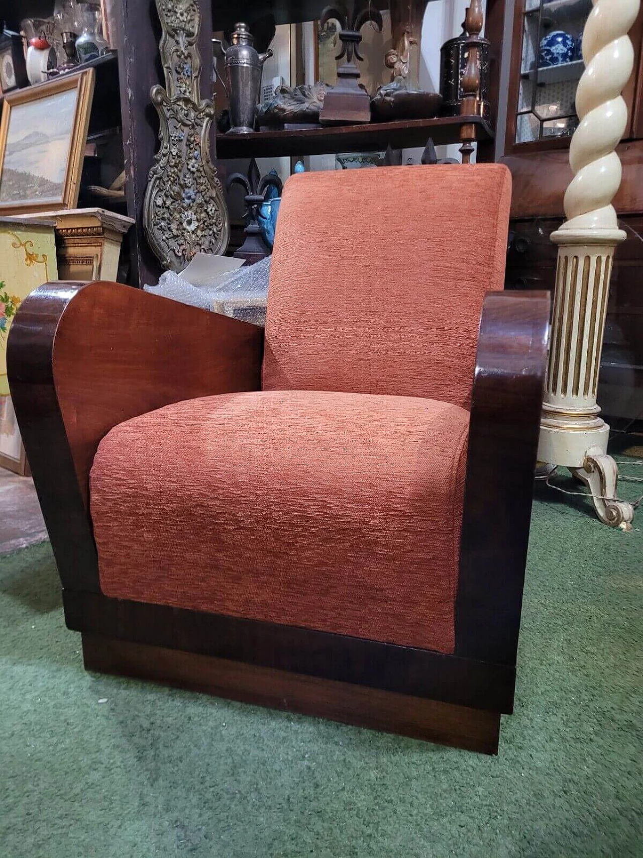 Art Deco rosewood armchair, 1930s 8