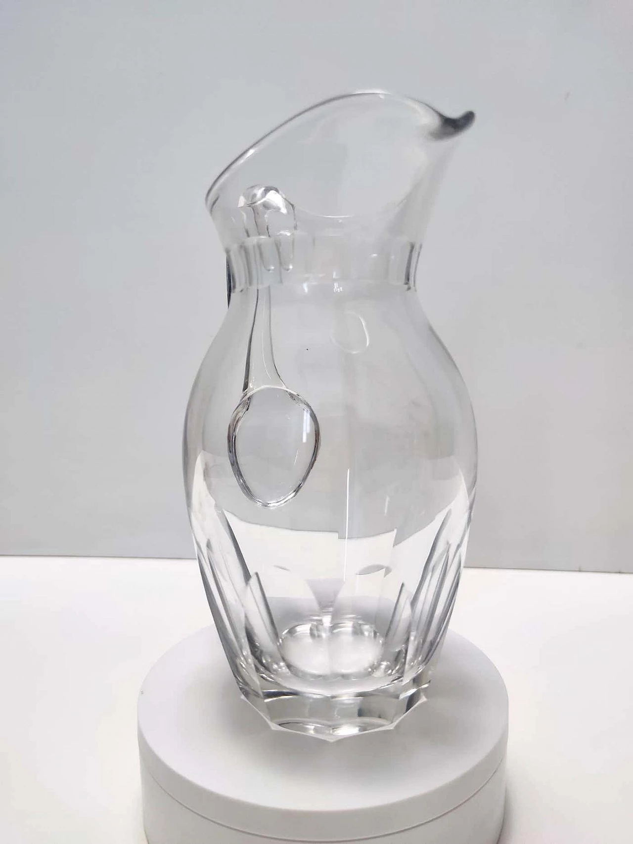 Brocca in cristallo trasparente attribuibile a Baccarat, anni '60 5