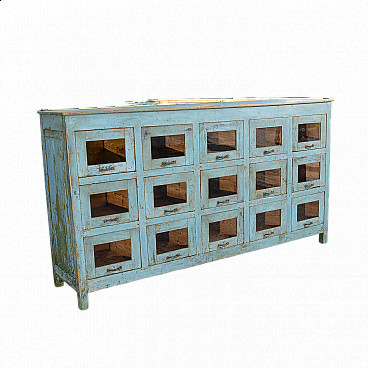 Solid fir sideboard with 15 drawers, 1929