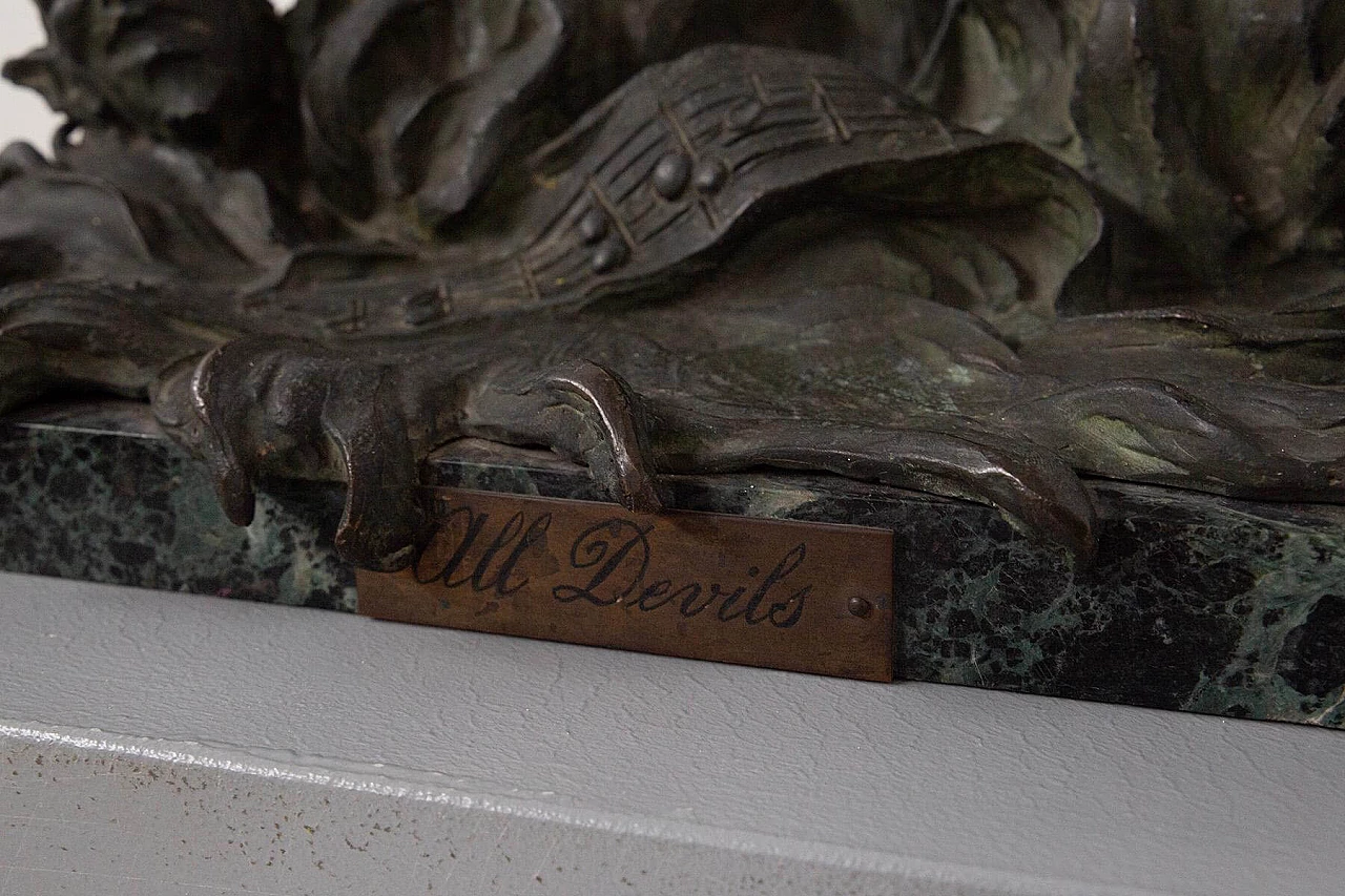 Calamaio con titolo ALL DAVIL in bronzo, anni '20 4