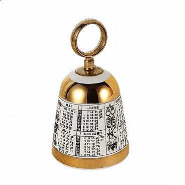 Brass and porcelain table bell by Piero Fornasetti, 1960s